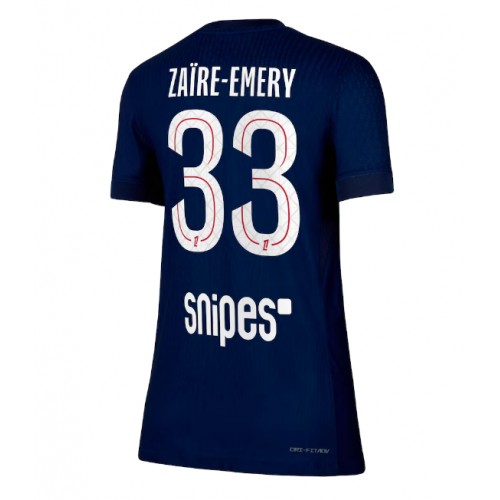 Fotballdrakt Dame Paris Saint-Germain Warren Zaire-Emery #33 Hjemmedrakt 2025-26 Kortermet